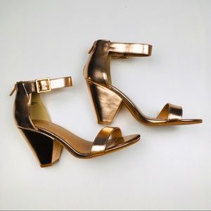 Torrid Rose Gold Ankle Strap Heeled Sandals 8.5W